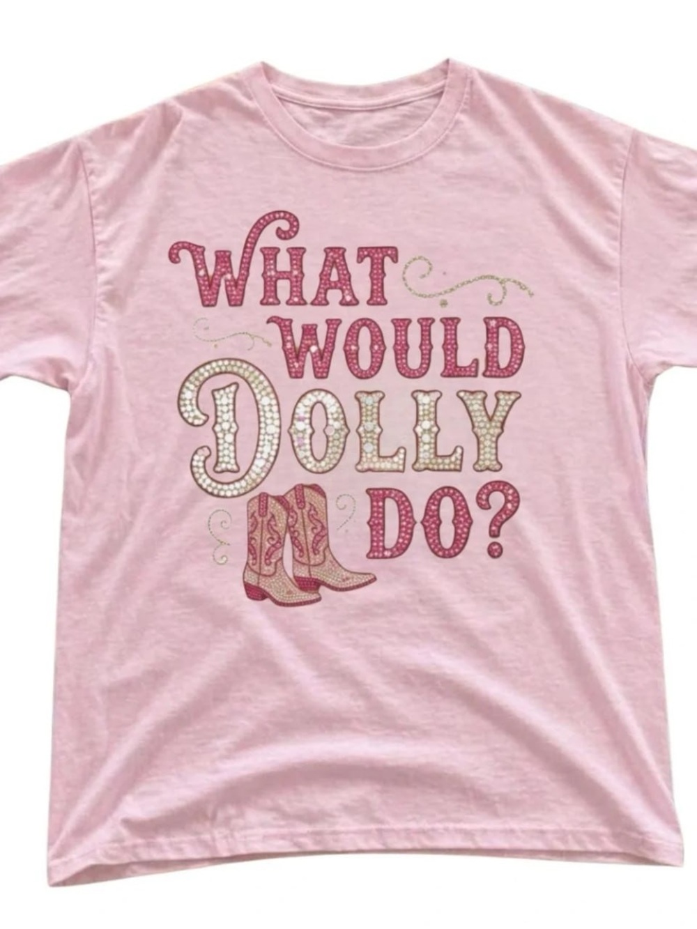 Pink Graphic Tee "What Would Dolly Do?"